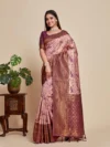 Women's Woven Design Kanjivaram Art Silk Saree With Blouse Piece 11